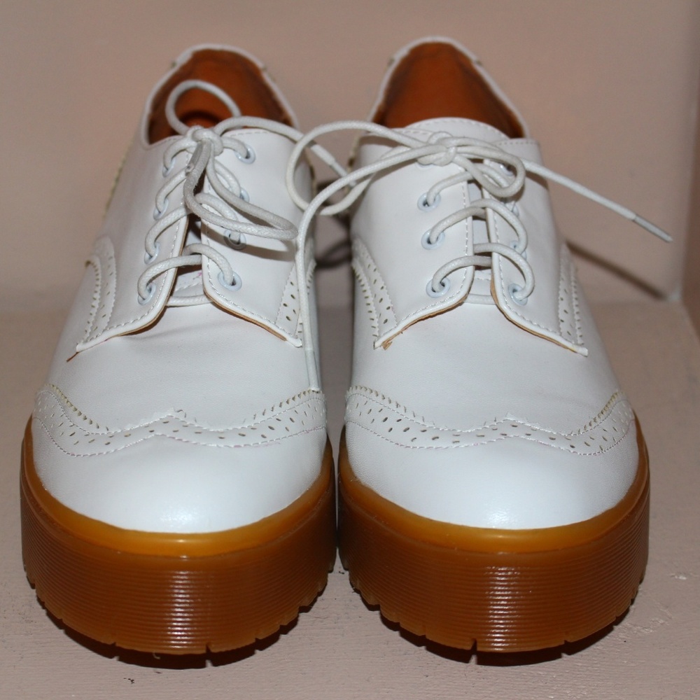 White Platform Oxford Shoe Size 11